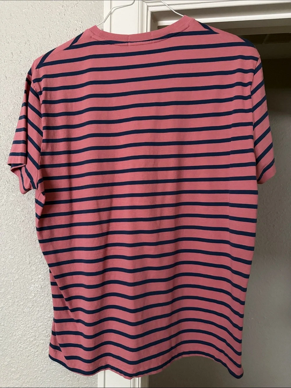 Polo by Ralph Lauren Pink and Navy Horizontal Stripe Tee